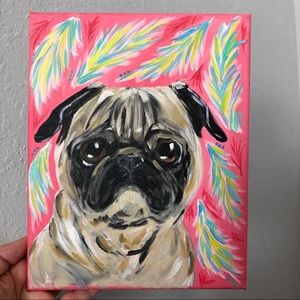 CUSTOM pet portrait 8x10 tropical resort style